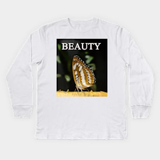 Beauty and butterfly Kids Long Sleeve T-Shirt